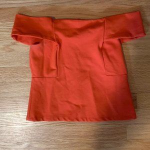 Anthropologie Orange Deletta Ponte Off Shoulder Top Size Small